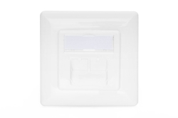 DIGITUS Anschlussdose Cat6a 2xRJ45 geschirmt Unterputz weiß