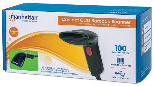 MANHATTAN Barcodescanner Kontakt CCD USB 60mm schwarz