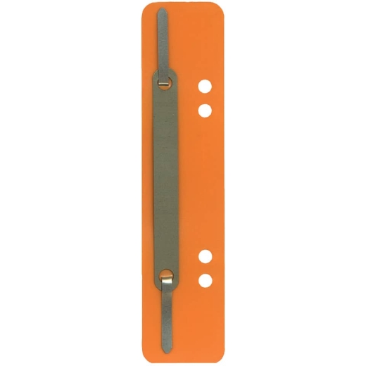 Heftstreifen Kunststoff, kurz - Deckleiste aus Metall, orange, 25 Stück