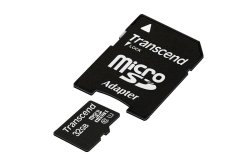SD microSD Card 32GB Transcend SDHC UHS1 w/adapter