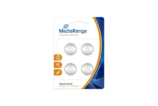 MediaRange Batterie Knopfzelle Lithium/CR2032 3V 4St.