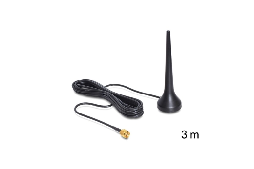 DELOCK GSM-Antenne SMA 2,0dBi Standfuß 3.00m Quadband