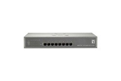 LevelOne PoE+Switch 8xGE PoE unmanaged 123W 19 Metall
