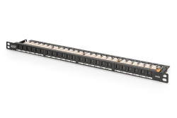 DIGITUS Patchpanel 0,5HE 24-Port Cat6 ungeschirmt schwarz