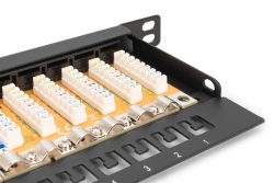 DIGITUS Patchpanel 0,5HE 24-Port Cat6 ungeschirmt schwarz