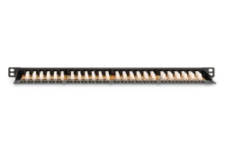 DIGITUS Patchpanel 0,5HE 24-Port Cat6 ungeschirmt schwarz