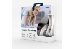 gembird Headset STEREO MHS 001GW glänzend Klinke weiß