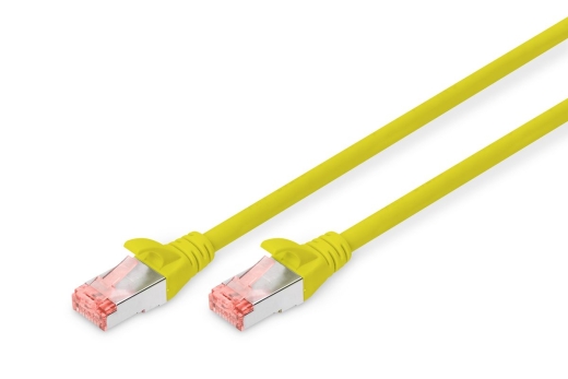 DIGITUS Patchkabel Cat6 S/FTP 2xRJ45 1.0m gelb Hebelschutz Polybeutel