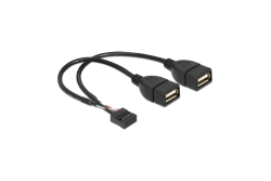 DELOCK USB Kabel Pinheader 10Pin -> 2x A Bu/Bu 0.20m