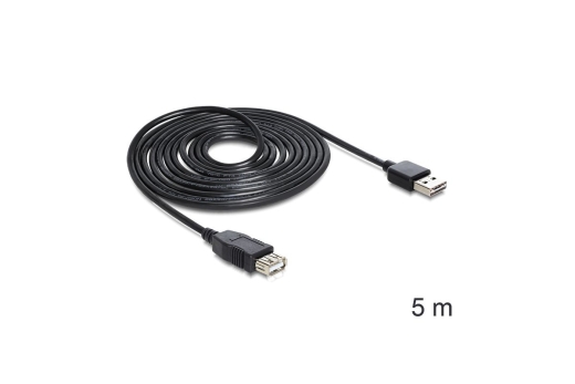 DELOCK USB Verl. A -> A St/Bu 5.00m sw Easy USB