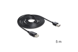DELOCK USB Verl. A -> A St/Bu 5.00m sw Easy USB