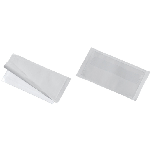 Selbstklebetasche POCKETFIX®, Größe: 110x62mm, m.Klappe, transparent, 10St.