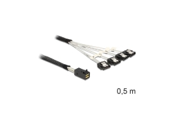DELOCK SAS Kabel Mini SAS HD -> 4x Sata 7Pin St/St 0.50m