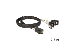 DELOCK SAS Kabel Mini SAS HD -> 4x Sata 7Pin St/St 0.50m