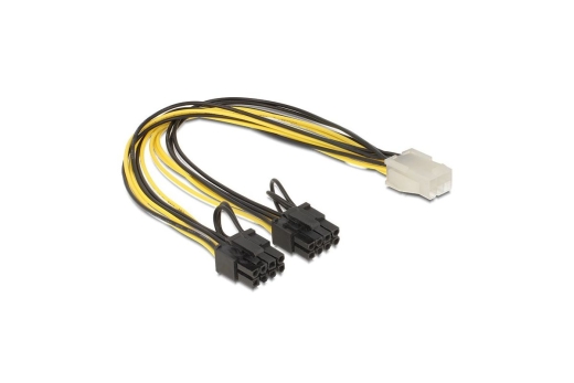 DELOCK Stromkabel 6Pin PCIe -> 8Pin PCIe Bu/St 0.30m