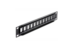 DELOCK Patchpanel 1HE 12 Keystone Ports schwarz