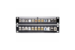 DELOCK Patchpanel 1HE 12 Keystone Ports schwarz