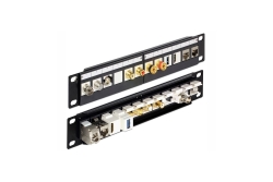DELOCK Patchpanel 1HE 12 Keystone Ports schwarz