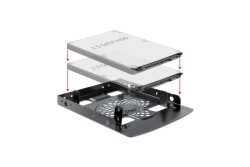 DELOCK Einbausatz 3,5 für 2x 2,5 HDDs Metall schwarz