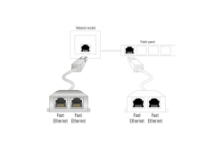 DELOCK RJ45 Adapter RJ45 -> 2x RJ45 St/Bu 0.15m 2 x...