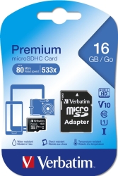 SD MicroSD Card 16GB Verbatim SDHC Premium Class10 +...