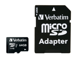 SD MicroSD Card 64GB Verbatim SDXC Premium Class10 +...