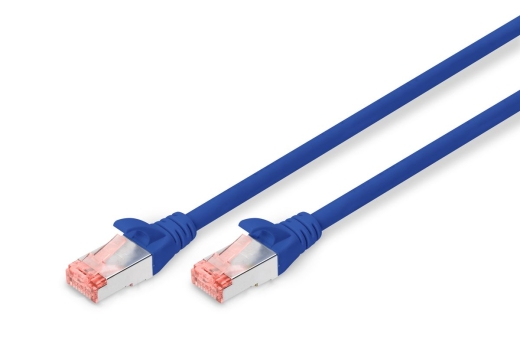 DIGITUS Patchkabel Cat6 S/FTP 2xRJ45 0.25m blau Hebelschutz Polybeutel