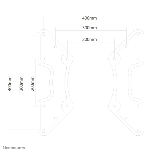 Neomounts Adapterpl. VESA 200x200 --> VESA 400x400 Max.35KG