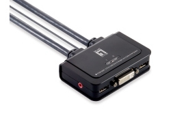 LevelOne KVM Switch 2-Port DVI-D Single audio support sw