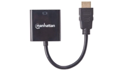 MANHATTAN Konverter HDMI -> VGA St/Bu schwarz Polybag