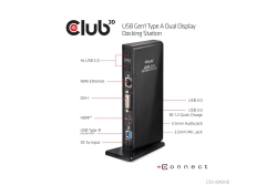 Club3D Dockingstation USB3 ->4xUSB2/2xUSB3/HDMI/DVI black retail