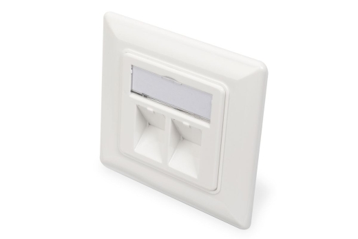 DIGITUS Leerdose für Keystone Module 2xRJ45 Rahmen 80x80