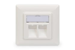 DIGITUS Leerdose für Keystone Module 2xRJ45 Rahmen 80x80