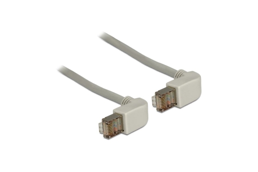 DELOCK Patchkabel gewinkelt RJ45 S/FTP Cat5e 0.50m grau