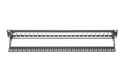DIGITUS Patchpanel 1HE 24-Port Modular Patchpanel schwarz