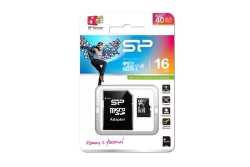 Silicon Power MicroSD Card 16GB SDHC CL.10 inkl. Adapter
