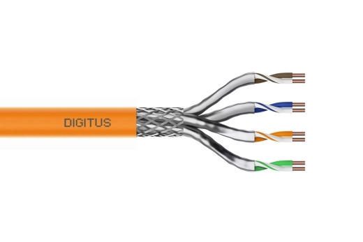 DIGITUS Instal-kab Cat7 S/FTP tw.Pair 500m orange AWG23/1