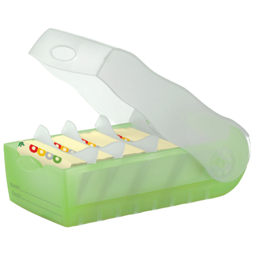 Karteibox CROCO - A7 quer, für 900 Karten, grün-transluzent