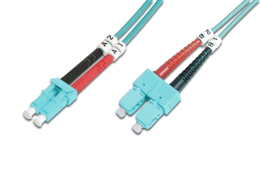 DIGITUS LWL Patchkabel LC -> SC 1.00m Multimode Duplex OM3