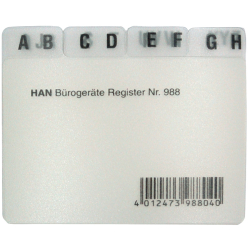 Register A - Z, DIN A8 quer, 12-teilig, für...