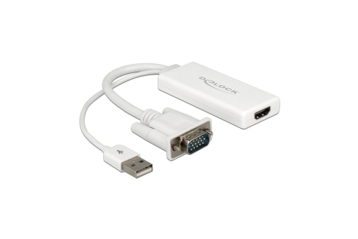 DELOCK VGA Adapter Sub15 + USB -> HDMI St/St/Bu