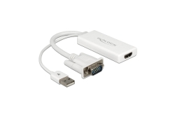 DELOCK VGA Adapter Sub15 + USB -> HDMI St/St/Bu