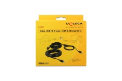 DELOCK USB Kabel A -> B St/St 20.00m aktiv sw
