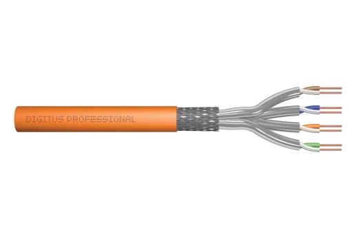 DIGITUS Instal-kab Cat7 S/FTP tw.Pair 1000m orange AWG23/1 (Speditionsversand)