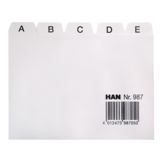 Register A - Z, DIN A7 quer, 25-teilig, für Karteibox, Karteikästen/Tröge, grau