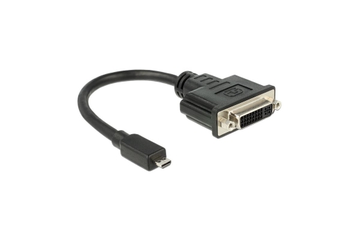 DELOCK HDMI Adapter micro D -> DVI(24+1) St/Bu schwarz
