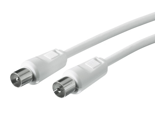 Schwaiger Antennenkabel 90dB IEC-Stecker auf Buchse 5m Weiß