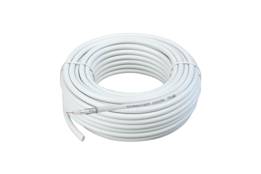 Schwaiger Koaxial-Antennen-Kabel 75 dB 2-fach 7mm 50m Weiß
