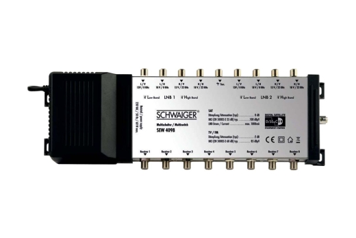 Schwaiger SAT-Multischalter 9/8 2 Satelliten Silber