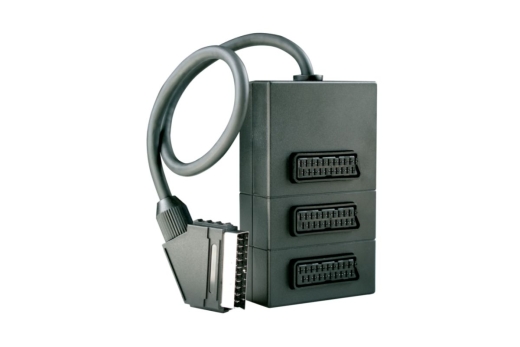 Schwaiger Scart-Verteiler 3-fach Schwarz